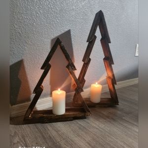 2 set christmas tree wood